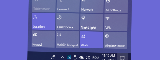 Windows se compose d'une zone d'action rapide et d'une zone de notification pour leur permettre un accès pratique