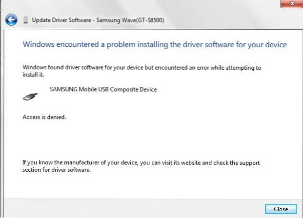 Windows a întâmpinat o problemă la instalarea software-ului driverului pentru dispozitivul Fix