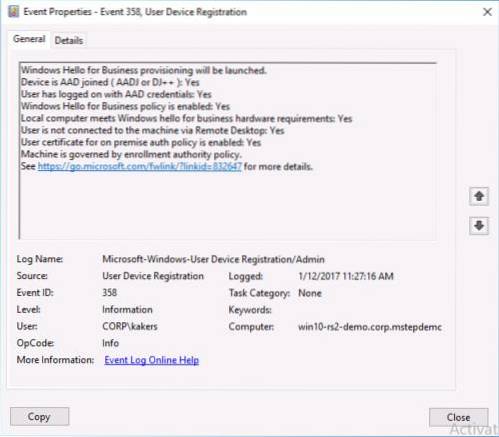 Windows Hello for Business Provisioning Will Not Be Launched in Windows 10 fix
