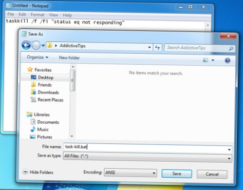 Windows Tip Kill / Close All Hung And Not-Responding Applications