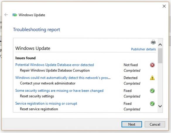 Windows Update Error “Potential Windows Update Database Error Detected” Fixed