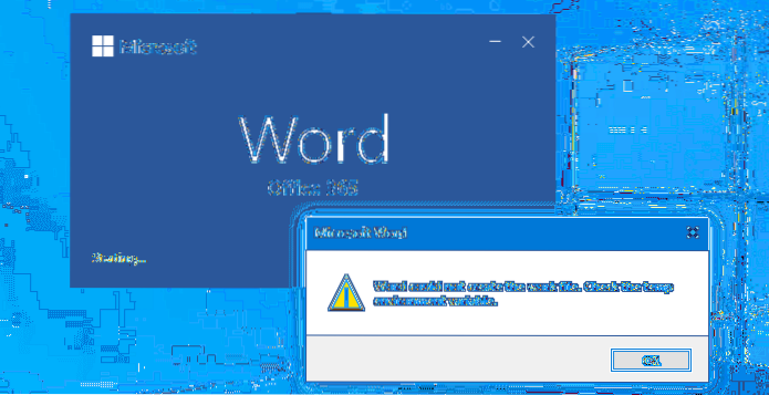 Word Could Not Create the Work File. Check the Temp Environment Variable