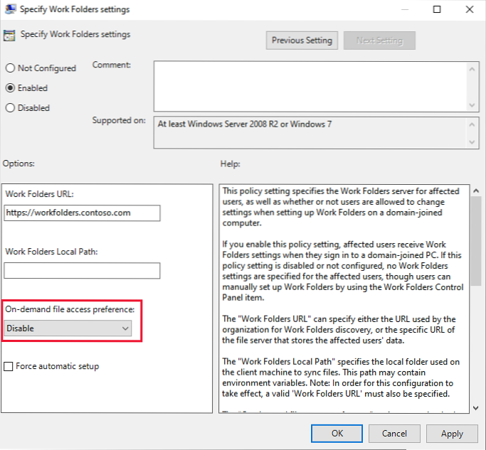 Work Folder sync Error 0x8007017C on Windows 10 Fix
