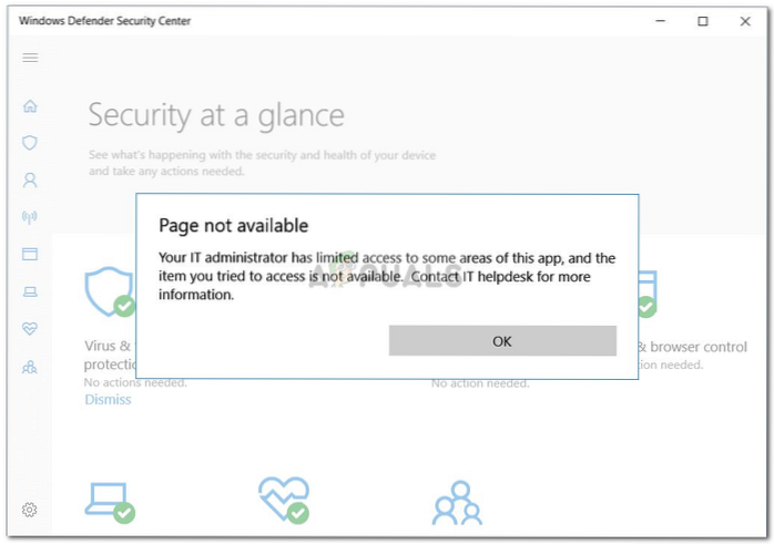Your IT Administrator has limited access to some areas of this app Fix
