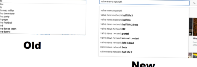 youtube search bar space bar