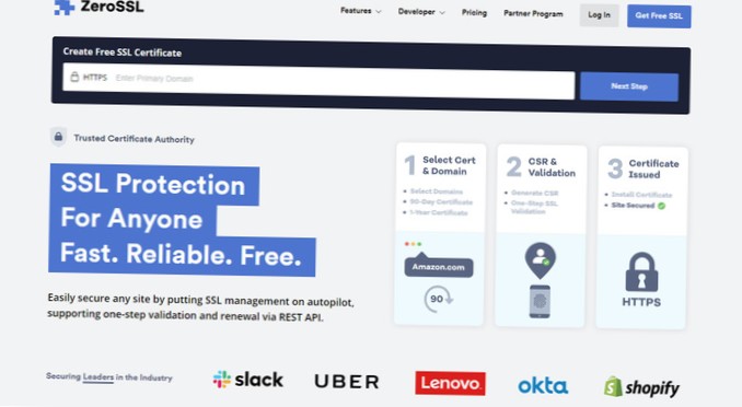 ZeroSSL - Crearea și gestionarea certificatelor SSL la prețuri accesibile (REST API Review)