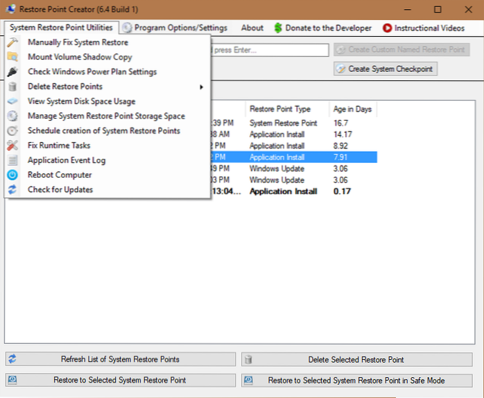3 dei migliori strumenti per gestire i punti di ripristino del sistema in Windows