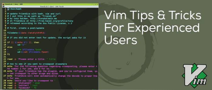 5 Vim-Tipps und Tricks für erfahrene Benutzer