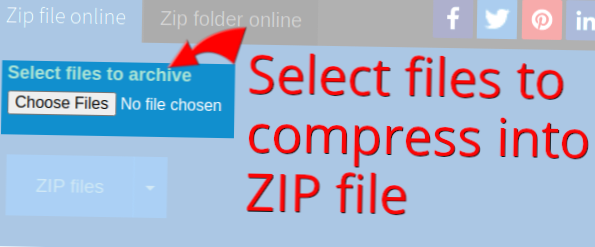 tilføj filer til zip online