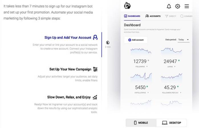 Tilføj likes og følgere på Instagram med Ingramer