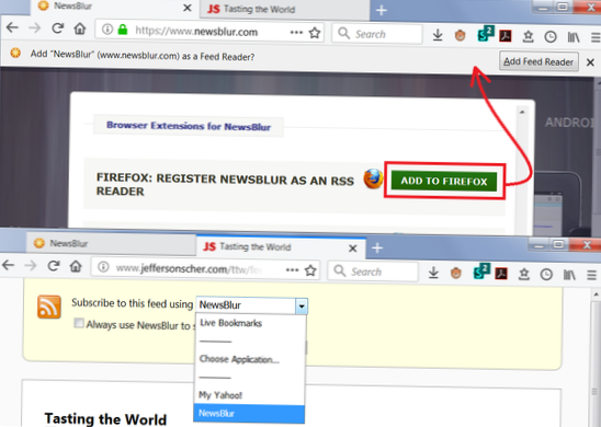 přidat RSS kanál do Firefoxu
