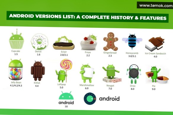 elenco delle versioni di Android