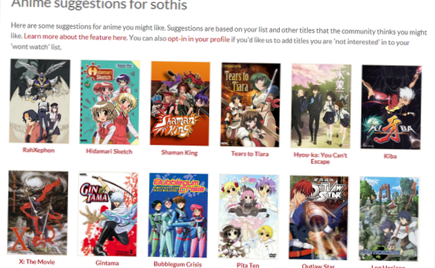 Anime-Empfehlungen basierend auf dem, was Sie mögen