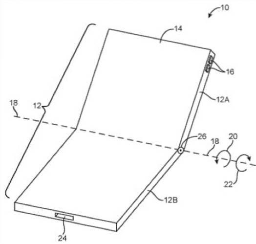 Soubory Apple pro druhý patent na skládací telefon