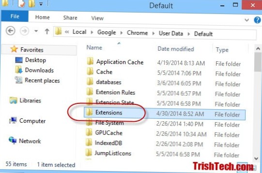 backup delle estensioni di Chrome