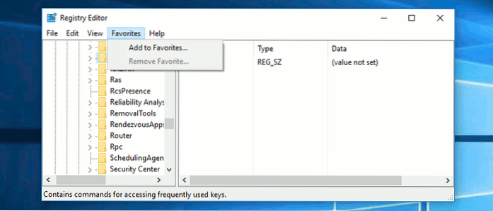 Ajouter les emplacements de registre Windows aux favoris pour y accéder facilement plus tard