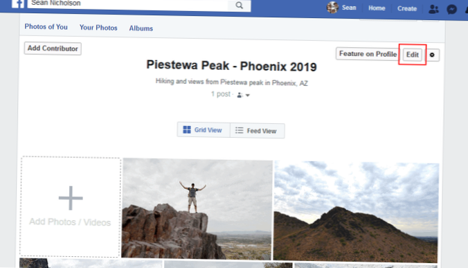 Kann ich Fotos in einem Facebook-Beitrag neu anordnen?