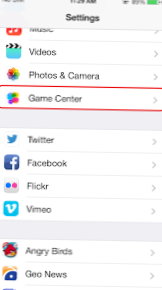 não posso mudar o apelido do game center