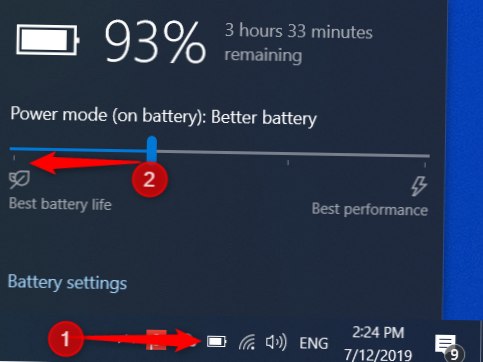 kan inte aktivera batterisparfönster 10