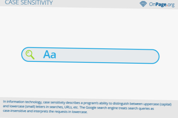 motor de căutare sensibil la majuscule