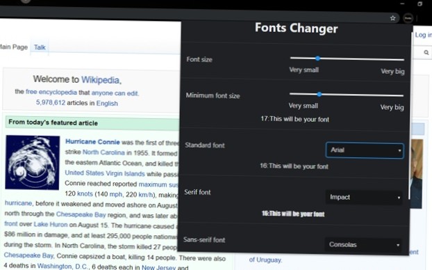 změnit příponu písma chrome