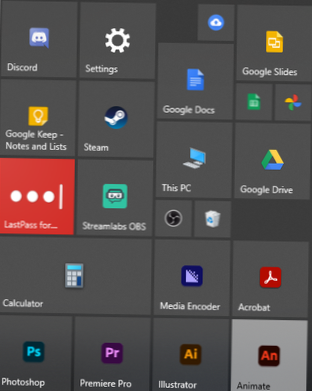 kleurvensters van de tegel van het startmenu wijzigen 10