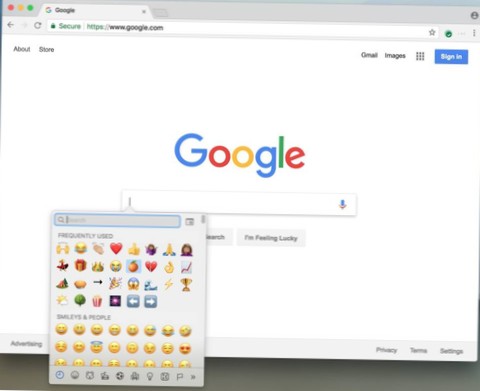 chrome emoji shortcut