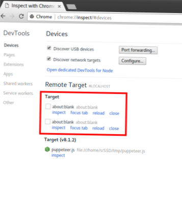 chrome --fjernbetjenings-port fungerer ikke