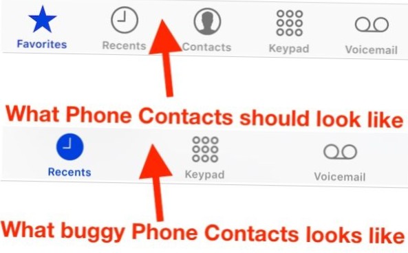 Kontakte werden im Dialer iPhone nicht angezeigt