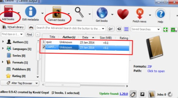 konvertere flere html til epub