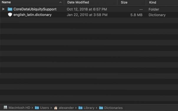 Anpassen der Wörterbuch-App unter macOS