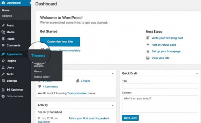 Customizing Your WordPress Blog Installing Themes