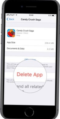 delete candy crush from iphone