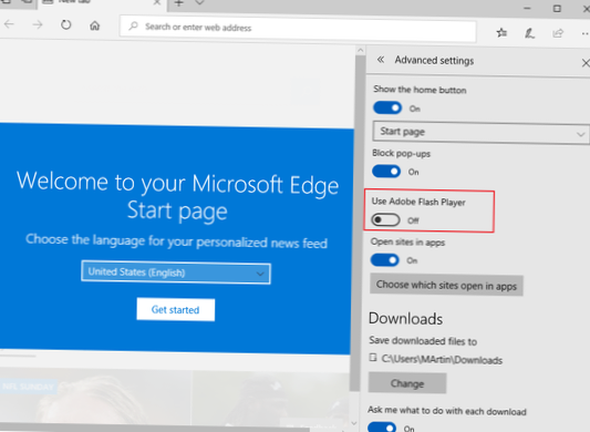 desabilitar flash em cromo de borda