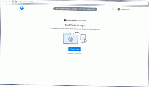la solicitud de archivo de Dropbox no funciona