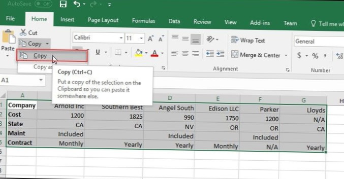 Excel swap rows