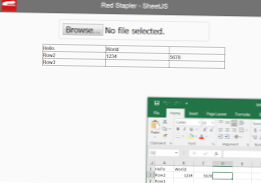 excel to html table javascript