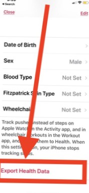 exportar dados de saúde da apple para o excel