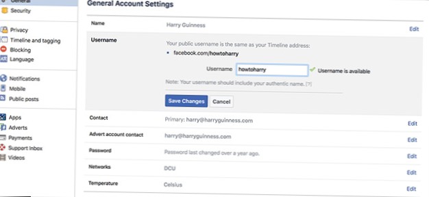 URL immagine Facebook