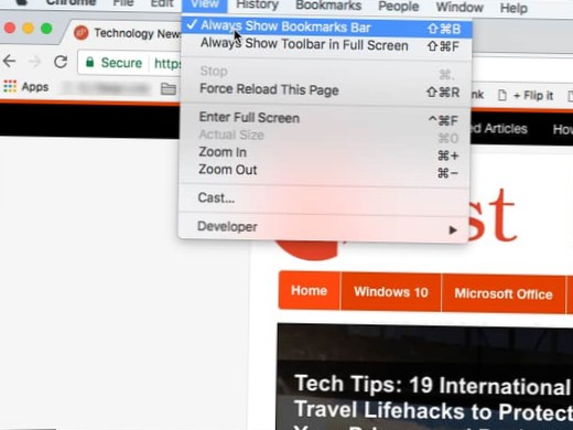 oblíbená lišta windows 10 chrom