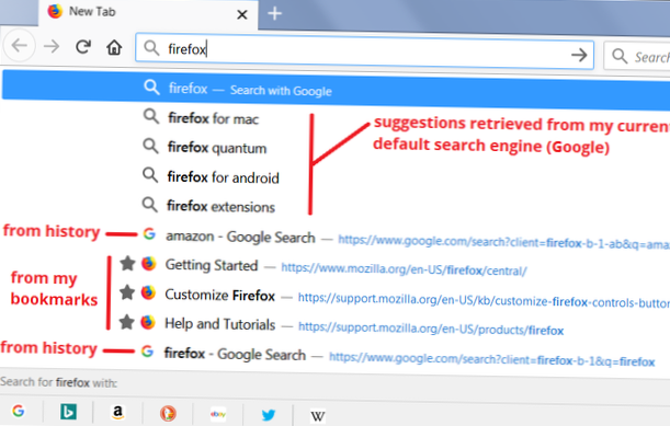 Vorschläge für die Firefox-Suche funktionieren nicht