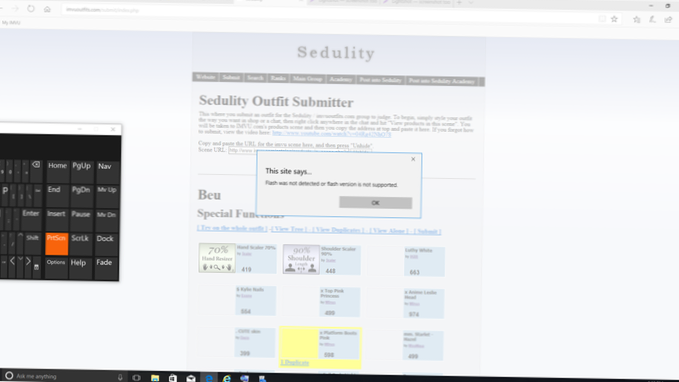 Flash player habilitado no Edge, mas não funciona