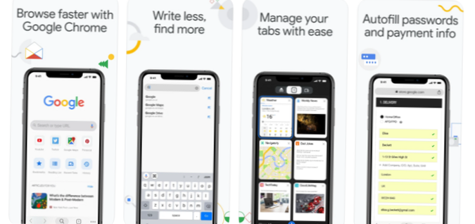Google Chrome-scherm verschoven naar links op de iPhone