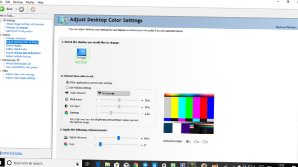 Jak mohu změnit barvu obrazovky zpět na normální Windows 10