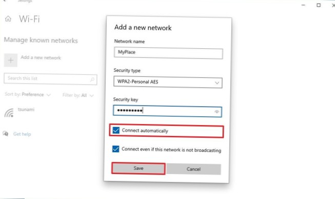 jak přidat síť wifi v systému Windows 10