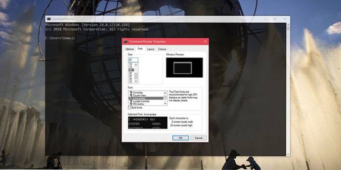 Jak dodać niestandardowe czcionki do wiersza polecenia w systemie Windows 10