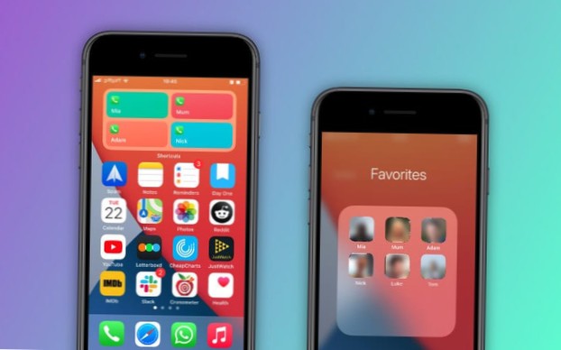 jak dodać ulubione kontakty do ekranu głównego na iPhonie