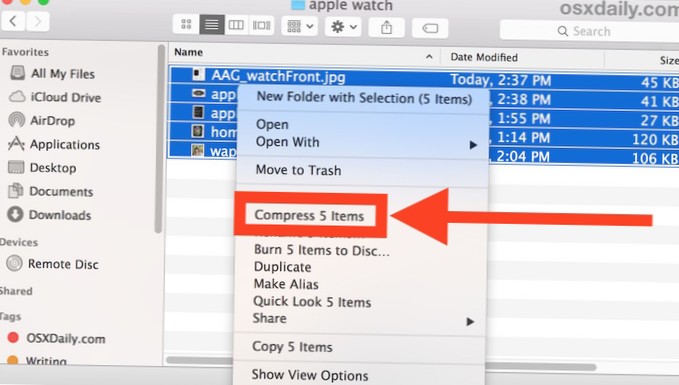 jak přidat soubory do souboru zip na mac