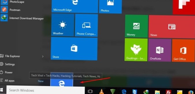jak přidat odkaz na spuštění nabídky Windows 10