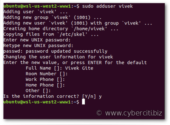 Hvordan legge til brukere i Ubuntu Server